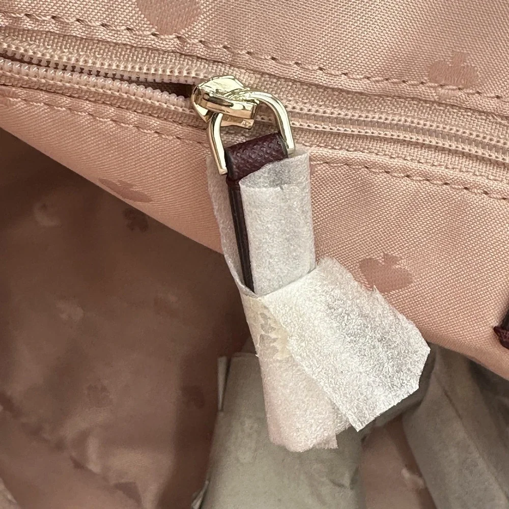 Kate Spade Maise Medium Dome Satchel Pink Wine‎ Colorblock Saffiano Leather